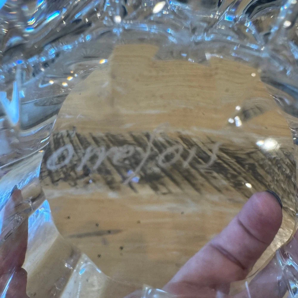 Orrefors Fleur Crystal Bowl Signed Lead Crystal Sweden 4.5